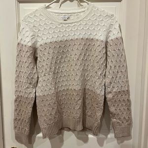 Women’s S Croft and Barrow cream/tan/brown knit sweater